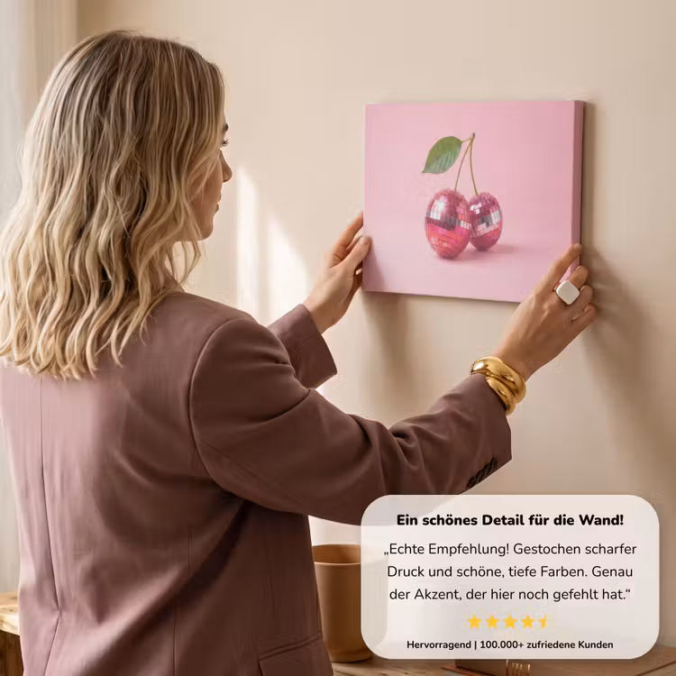 Disco - Kersen - Roze canvas 2cm klein -sfeer3