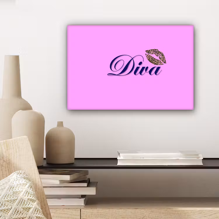 Diva - Lip - Panterprint - Roze canvas 2cm klein -closeup_print_DE