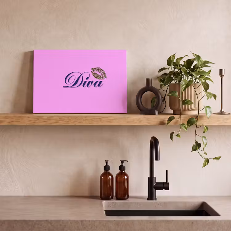 Diva - Lip - Panterprint - Roze canvas 2cm klein -uniquesellingpoint_afwerking-onlywow_DE