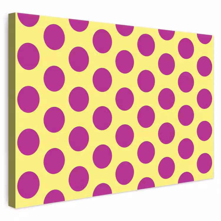 Dots - Klassiek - Geel canvas 2cm klein 34 -3d