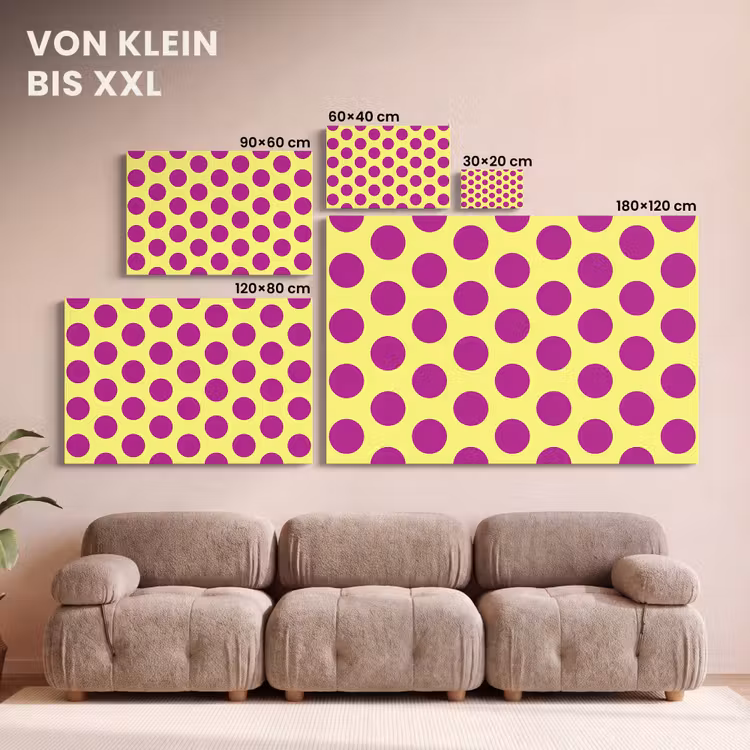Dots - Klassiek - Geel canvas 2cm klein 34 -Xsfeer8_DE