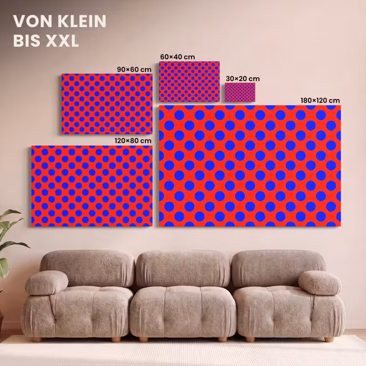 Dots - Klassiek - Rood canvas 2cm klein 34 -Xsfeer8_DE