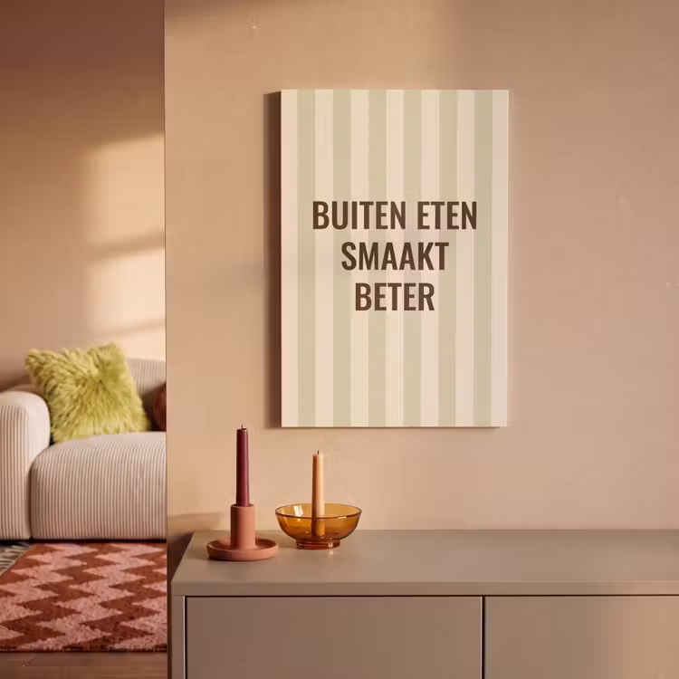 Buiten - Quote - Strepen - Zomer canvas 2cm klein -sfeer1
