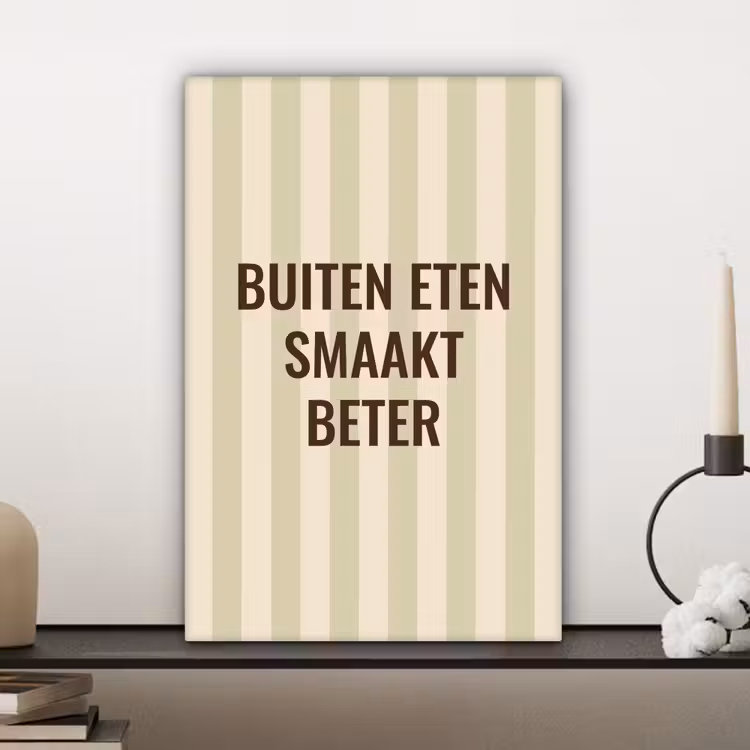 Buiten - Quote - Strepen - Zomer canvas 2cm klein -sfeer6