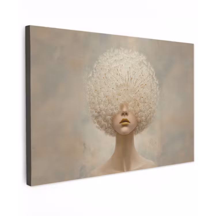 Dromerig - Beige - Paardenbloemzaadjes canvas 2cm klein -z3d