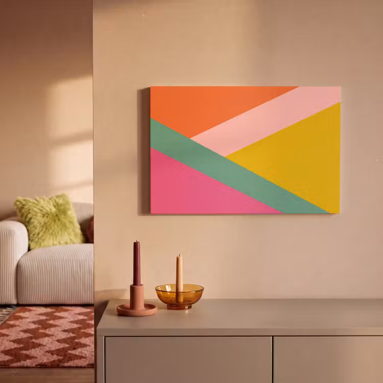 Driehoeken - Kleurrijk - Abstract canvas 2cm klein -sfeer1