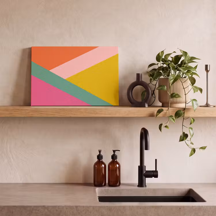 Driehoeken - Kleurrijk - Abstract canvas 2cm klein -sfeer6