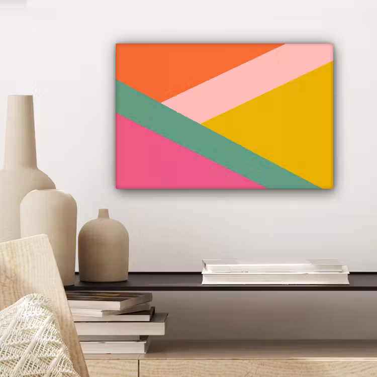 Driehoeken - Kleurrijk - Abstract canvas 2cm klein -closeup_print_DE