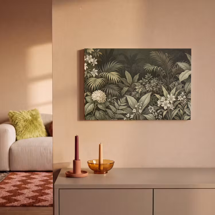 Jungle - Bladeren - Botanisch - Groen canvas 2cm klein -sfeer1