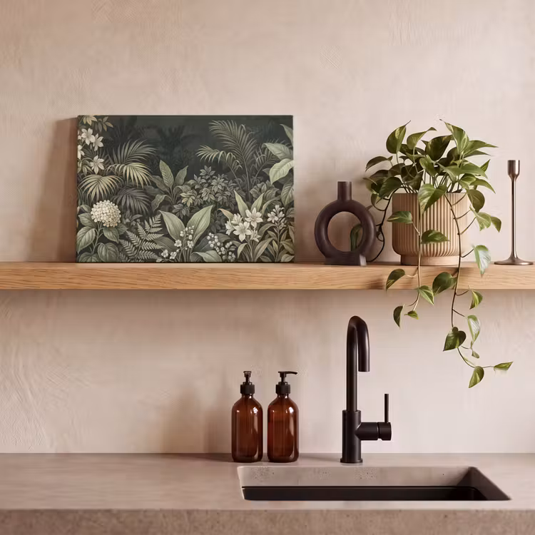 Jungle - Bladeren - Botanisch - Groen canvas 2cm klein -closeup_print_DE