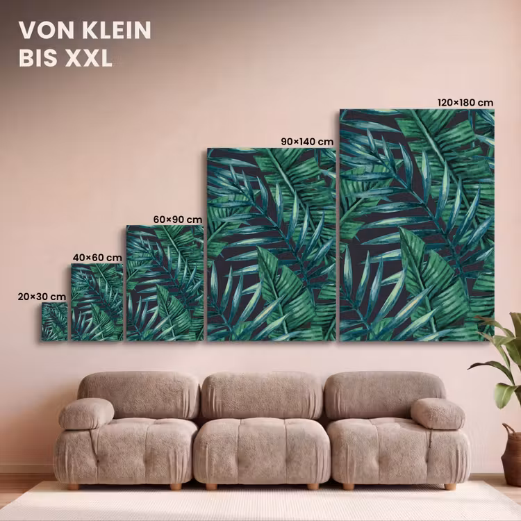 Jungle - Bladeren - Tropical canvas 2cm klein -uniquesellingpoint_afwerking-onlywow_DE