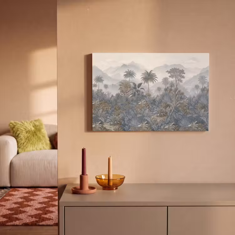 Jungle - Landschap - Blauw canvas 2cm klein -sfeer1