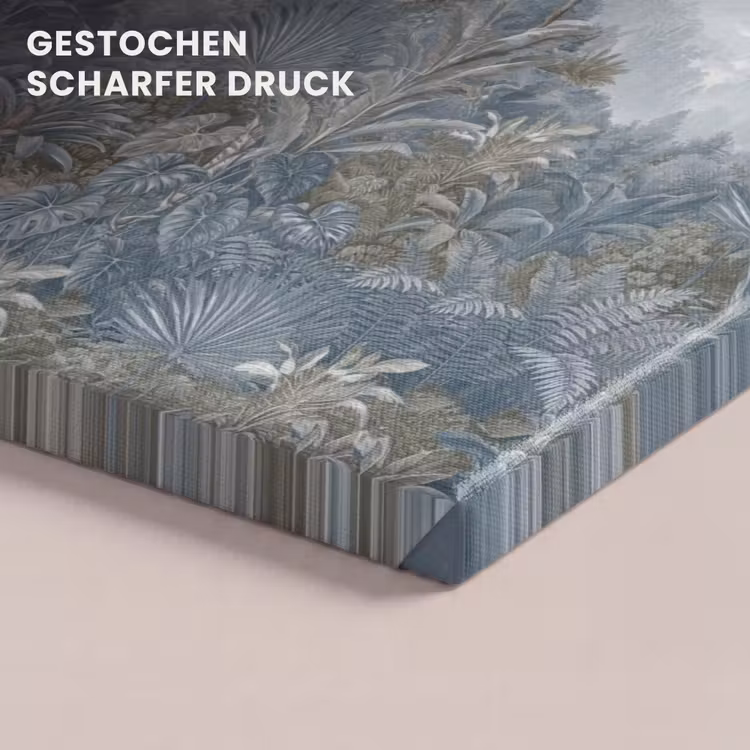 Jungle - Landschap - Blauw canvas 2cm klein -closeup_print_DE
