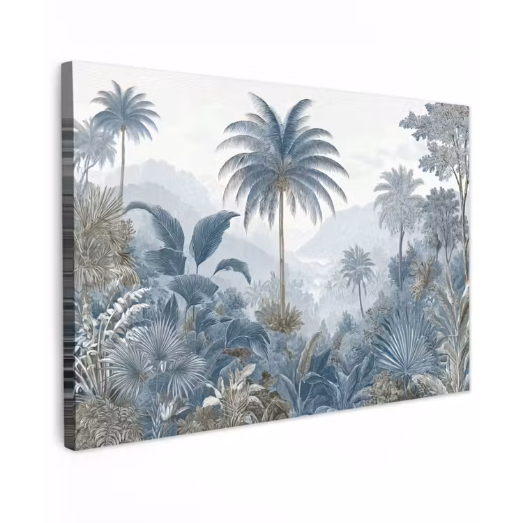 Jungle - Modern - Blauw - Groen canvas 2cm klein -z3d