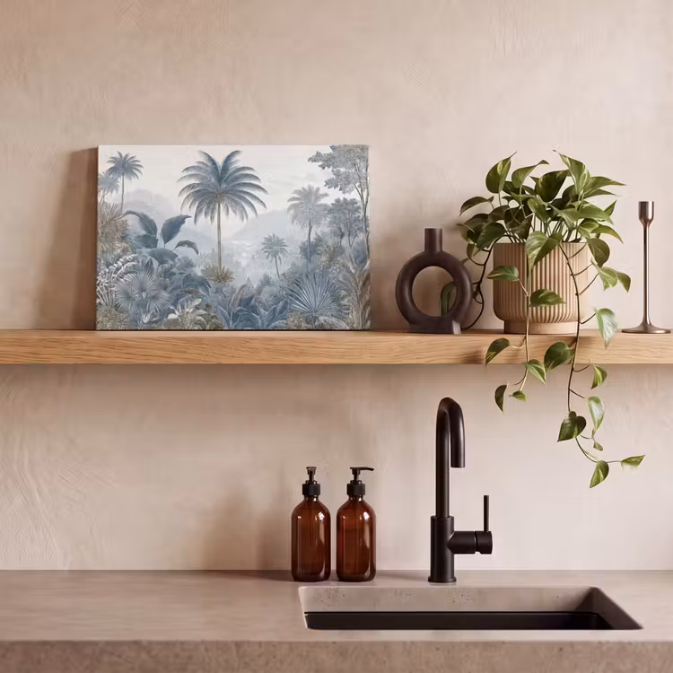 Jungle - Modern - Blauw - Groen canvas 2cm klein -sfeer6