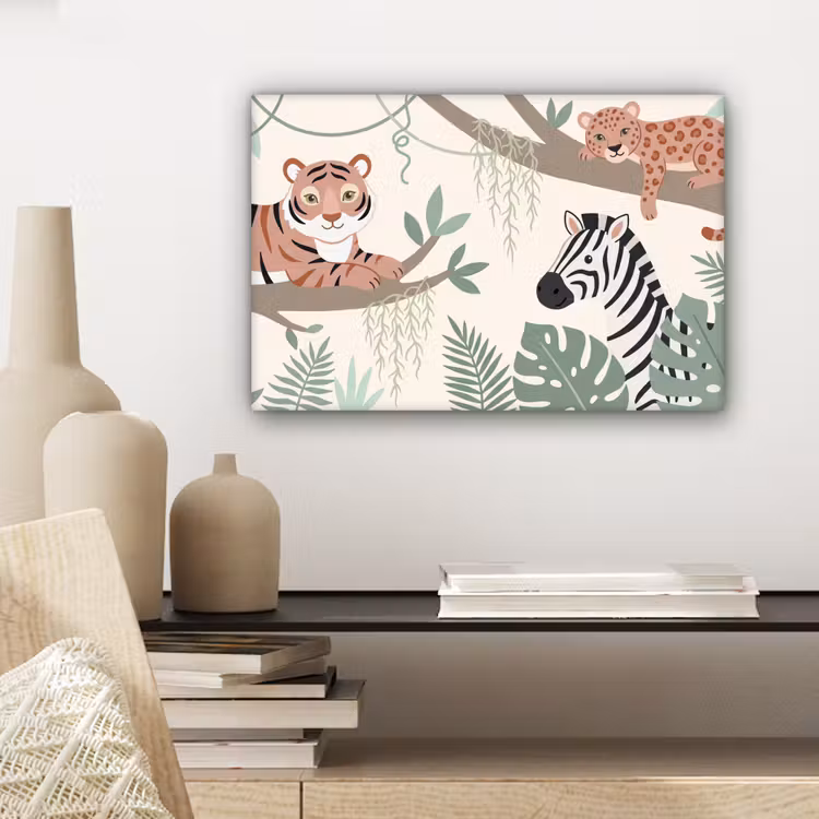 Jungle - Rustiek - Pastel canvas 2cm klein -closeup_print_DE
