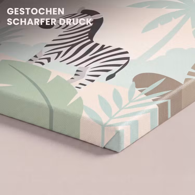 Jungle - Dieren - Groen canvas 2cm klein -closeup_print_DE