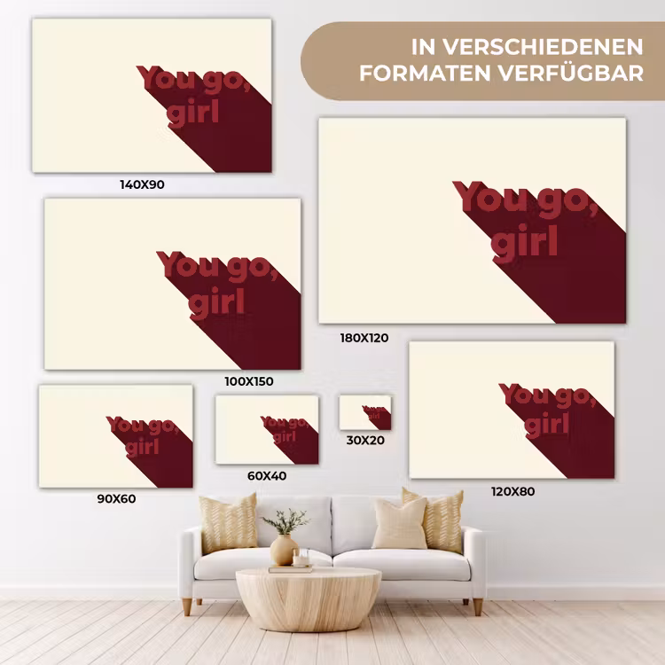 you go girl - 3D - Rood canvas 2cm klein -Xsfeer8_DE