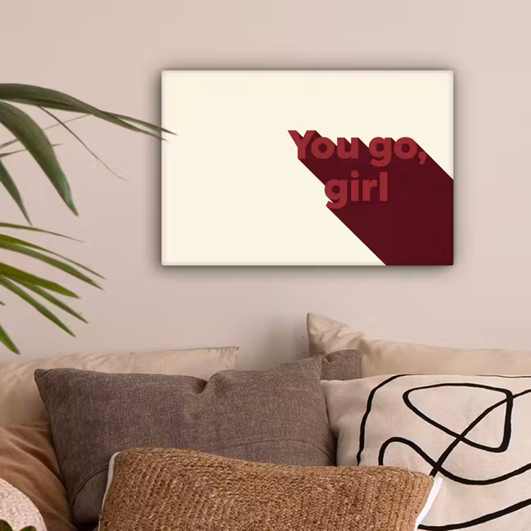 you go girl - 3D - Rood canvas 2cm klein -sfeer1