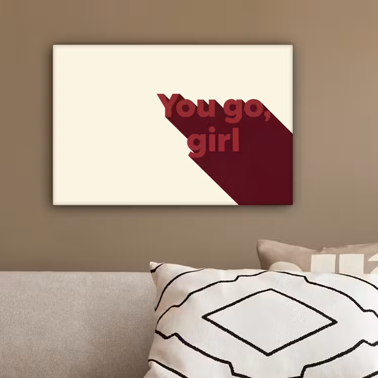 you go girl - 3D - Rood canvas 2cm klein -sfeer3