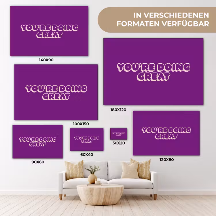 You're doing great - Paars - Bubble letters canvas 2cm klein -Xsfeer8_DE