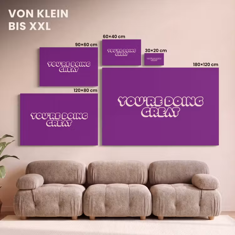 You're doing great - Paars - Bubble letters canvas 2cm klein -Xsfeer8_DE