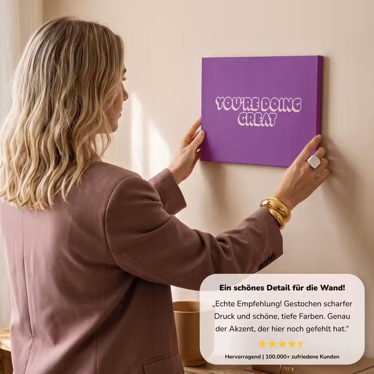 You're doing great - Paars - Bubble letters canvas 2cm klein -Xsfeer7_DE