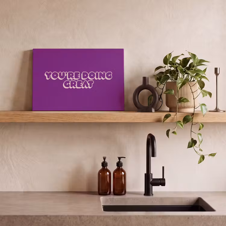 You're doing great - Paars - Bubble letters canvas 2cm klein -sfeer3
