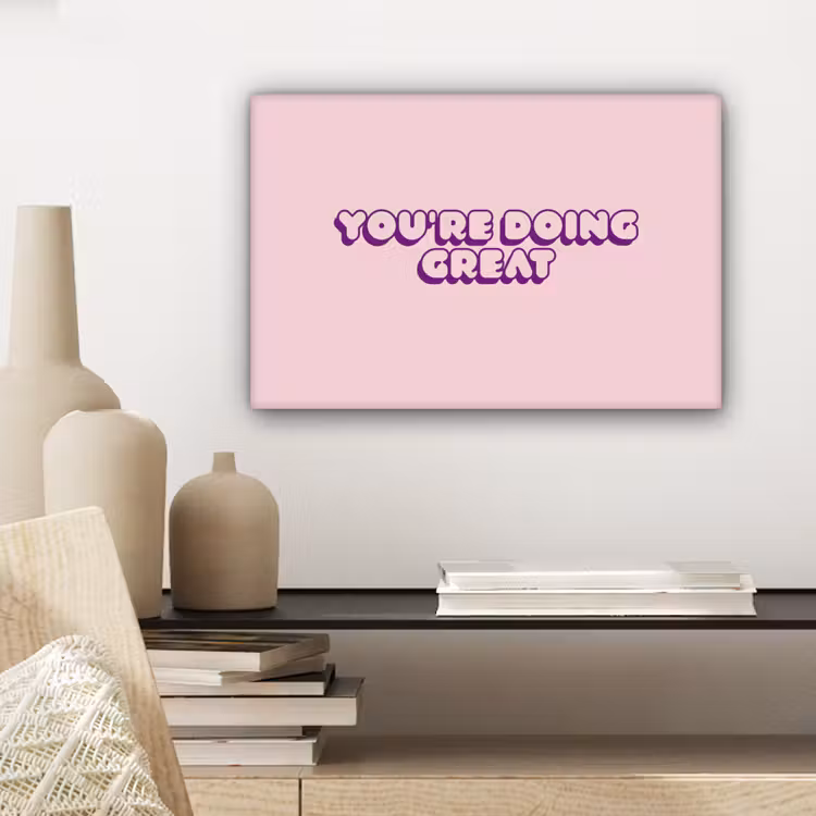 You're doing great - roze - 3D canvas 2cm klein -uniquesellingpoint_afwerking-onlywow_DE