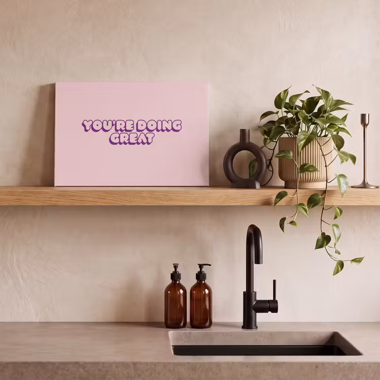 You're doing great - roze - 3D canvas 2cm klein -closeup_print_DE