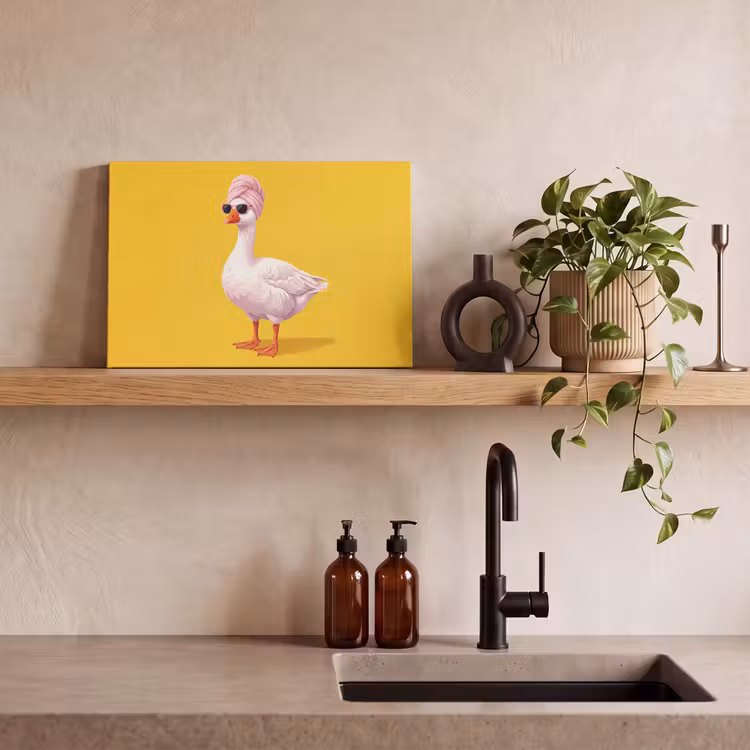 Eend - Zonnebril - Geel canvas 2cm klein -closeup_print_DE