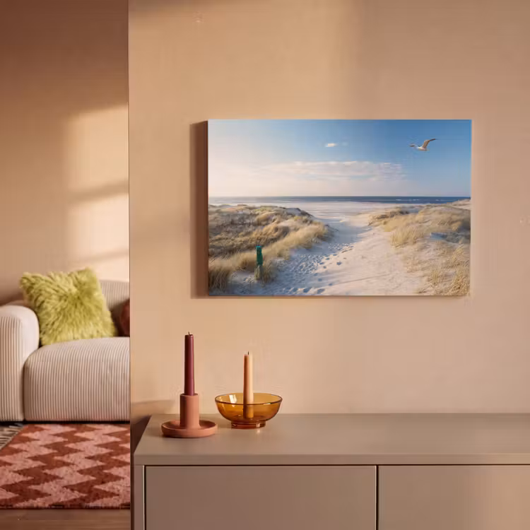 Duin - Meeuw - Strand - Zee - Zon canvas 2cm klein -sfeer1