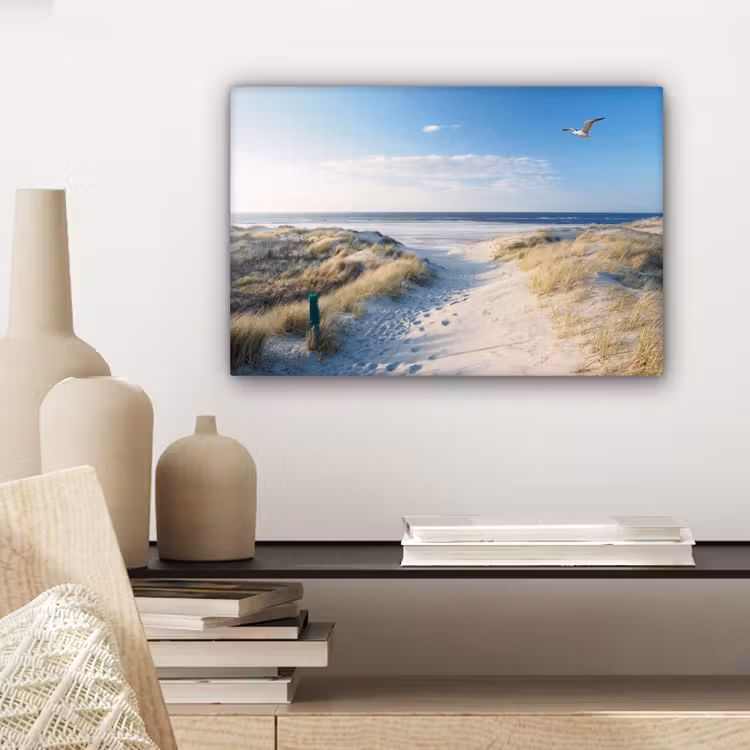 Duin - Meeuw - Strand - Zee - Zon canvas 2cm klein -sfeer6