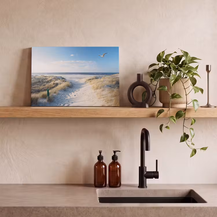 Duin - Meeuw - Strand - Zee - Zon canvas 2cm klein -closeup_print_DE