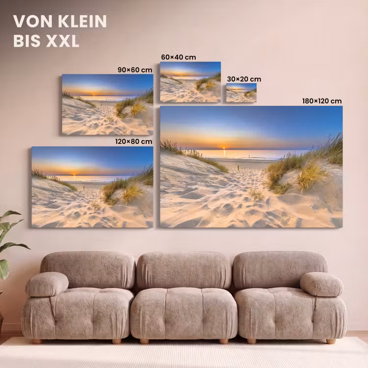 Duin - Zonsondergang - Horizon - Strand - Gras canvas 2cm klein -Xsfeer8_DE
