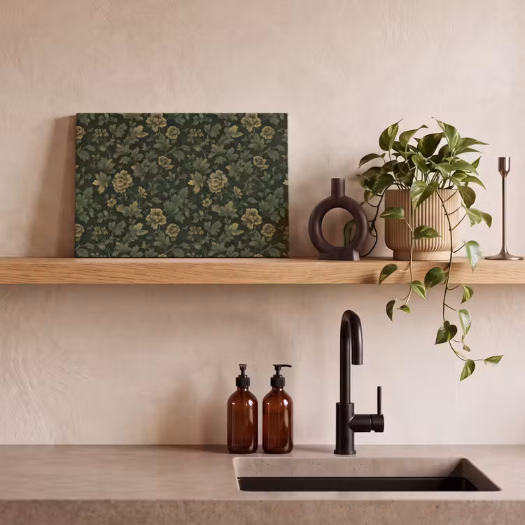 Donker - Groen - Goud - Botanisch canvas 2cm klein 34 -sfeer3