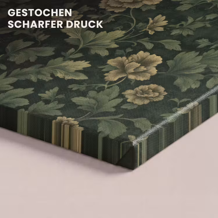 Donker - Groen - Goud - Botanisch canvas 2cm klein 34 -closeup_print_DE