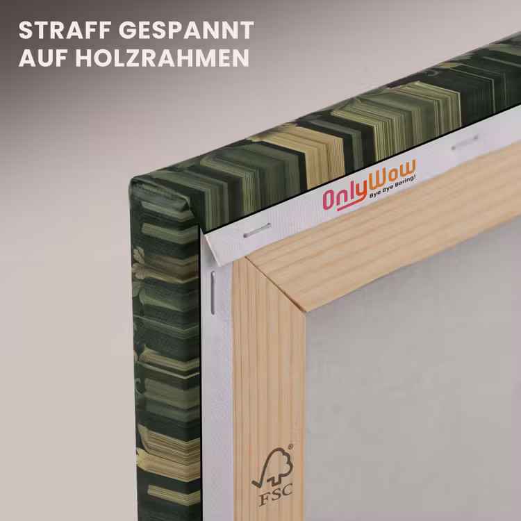 Donker - Groen - Goud - Botanisch canvas 2cm klein 34 -uniquesellingpoint_afwerking-onlywow_DE