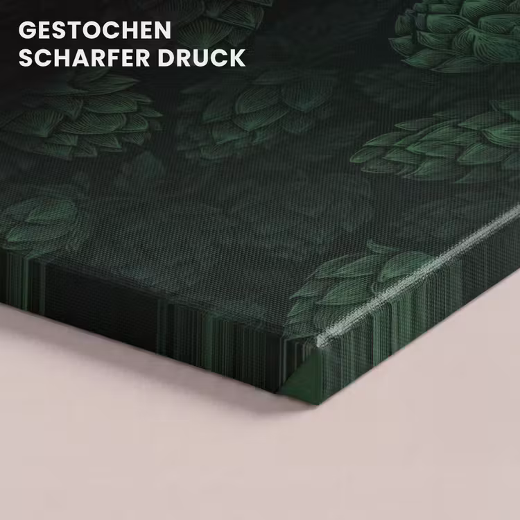 Donker - Groen - Hopbellen - Botanisch - Illustratie canvas 2cm klein 34 -closeup_print_DE