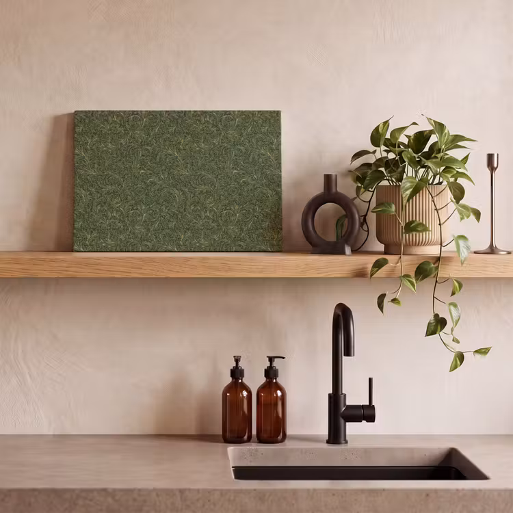 Donker - Groen - Krullend - Botanisch canvas 2cm klein 34 -sfeer3