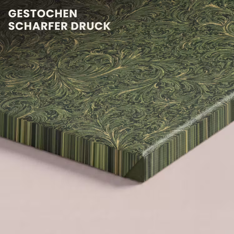 Donker - Groen - Krullend - Botanisch canvas 2cm klein 34 -closeup_print_DE