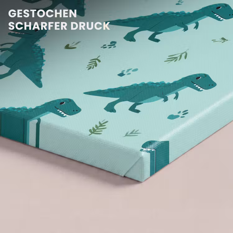 Donkergroen - Dinosaurussen - Afdrukken - Bladeren canvas 2cm klein -uniquesellingpoint_afwerking-onlywow_DE