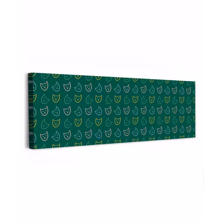 Donkergroen - Gezichten - Katten - Kleuren canvas 2cm klein 828 -z3d