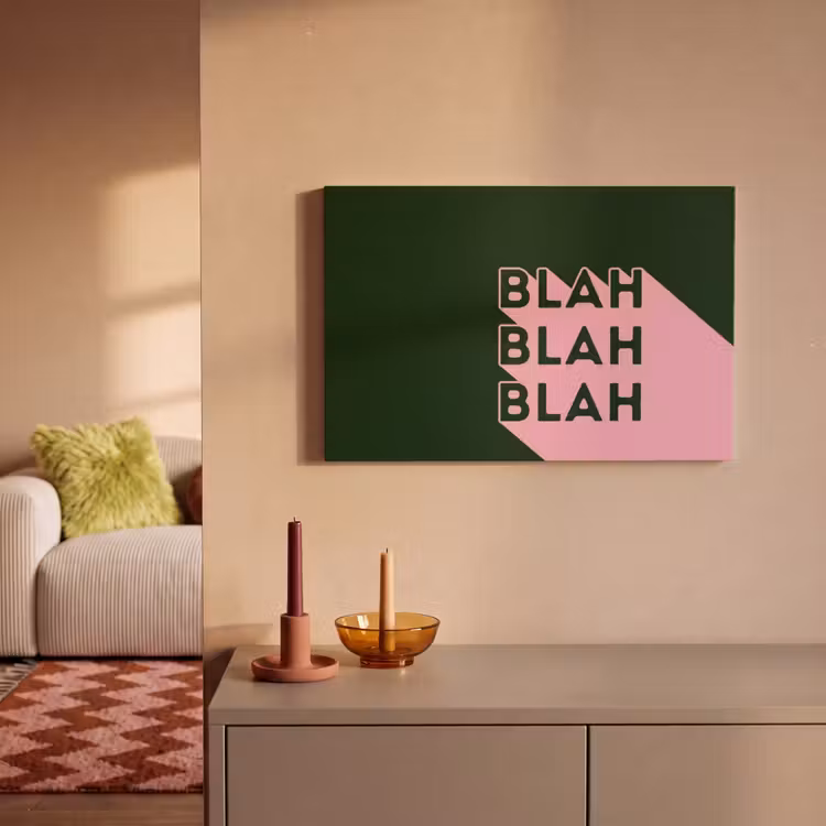 Donkergroen - Tekst - Schaduw - Grafisch canvas 2cm klein -sfeer1
