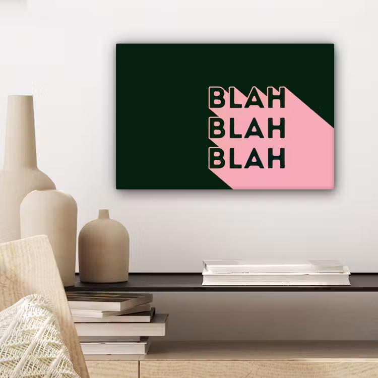Donkergroen - Tekst - Schaduw - Grafisch canvas 2cm klein -sfeer6