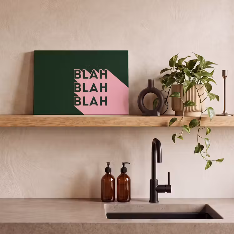Donkergroen - Tekst - Schaduw - Grafisch canvas 2cm klein -uniquesellingpoint_afwerking-onlywow_DE