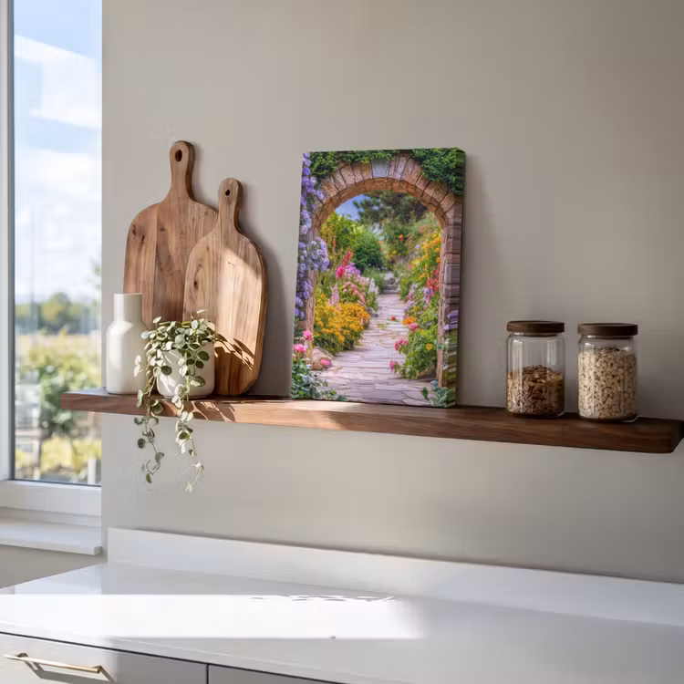 Doorkijk - Bloemen - Pad - Natuur canvas 2cm klein -atmosphere_sfeer3_global
