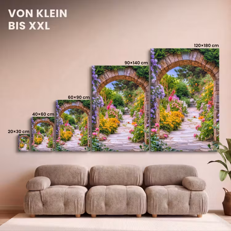 Doorkijk - Bloemen - Pad - Natuur canvas 2cm klein -Xsfeer8_DE