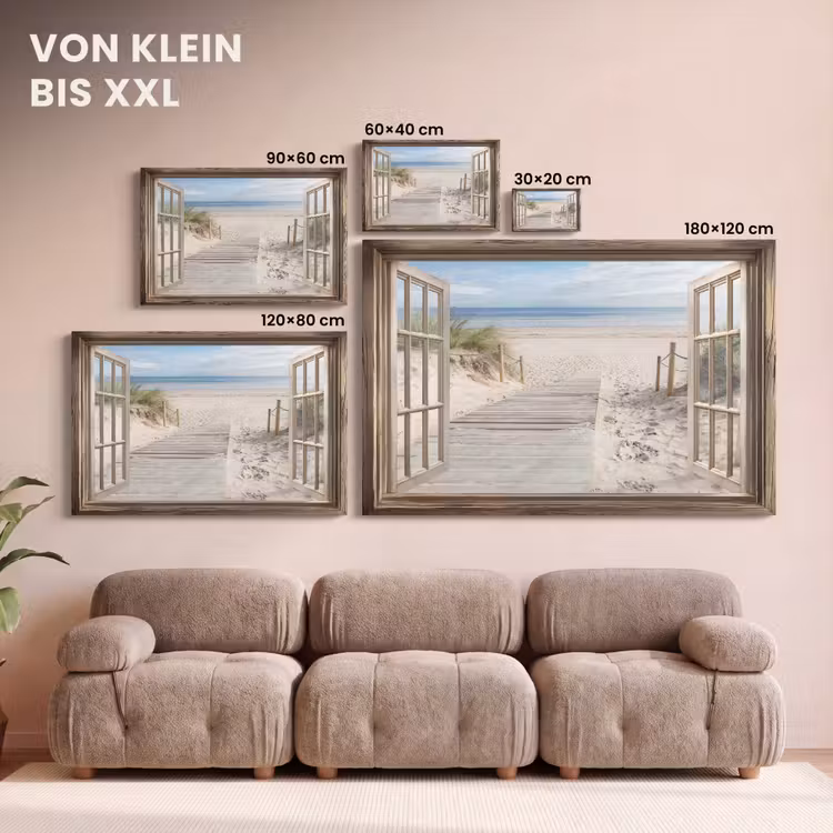 Doorkijk - Strand - Duinen - Pad - Landschap canvas 2cm klein -Xsfeer8_DE