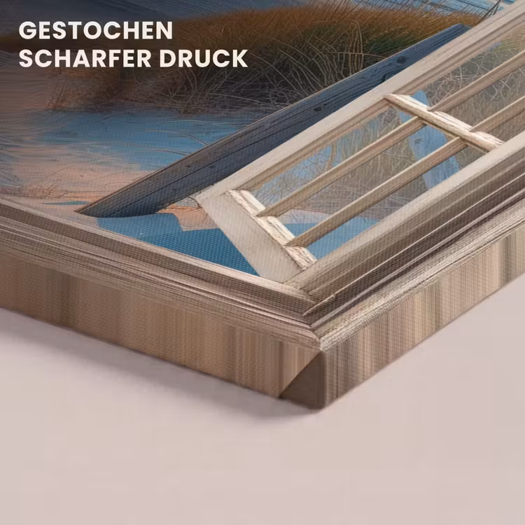 Doorkijk - Strand - Pad - Zonsondergang canvas 2cm klein -closeup_print_DE